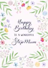 Pretty Birthday Card - Stepmum - Floral created by Nicki O'Donoghue Studio