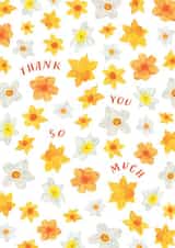 Thank you so much floral daffodil card created by Sofia Papa Designs