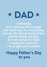 Heartfelt Father's Day Card - Most Wonderful Dad created by Word Up Creative