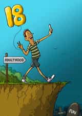 Funny Birthday Card - 18th - Adulthood created by Bryony Jackson Walters