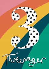 Classic Birthday Card - 3rd - Threenager created by Seabird Studio