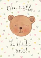 Cute New Baby Card - Oh Hello Little One! created by Love Lucy Illustration