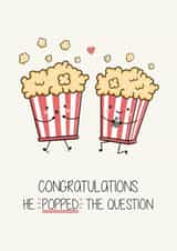 Cute Engagement Card - Popcorn - Popped the Question created by Creaternet