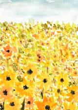 Cute Floral Card - Blank - Sunflowers created by Erin Marie Scott