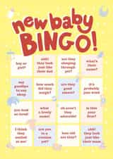 Cute new baby bingo game for new parents created by Holly Newth