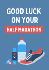 Running Half Marathon Good Luck Card for Him, 13.1 Miles Half Marathon Race created by Warriher