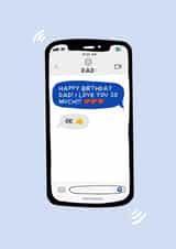 Funny Dad Birthday Card- Thumbs Up Ok- Classic Dad Text Message created by Amelia Ellwood