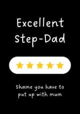 Funny Father's Day Card For Step Dad - Five Stars created by Sundiva Designs