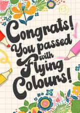 Exams congratulation card - for student - Flying colours created by Kasia Cards