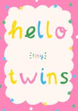 Cute Tiny Twins Card - For New Parent/s to Twin Boys or Girls - Babies created by Lisa Wardle