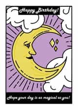Moon Tarot Birthday Card created by Emma Drew Draws
