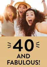 Personalised Birthday Photo Card created by Word Up Creative - Birthday Photo Card - 40 and Fabulous