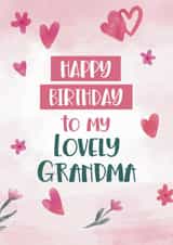 Cute Birthday Card - Lovely Grandma created by Geordies Love Gin