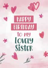 Cute Birthday Card - Lovely Sister created by Geordies Love Gin
