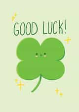 Cute Good Luck Card - Four Leaf Clover created by Emil's Doodles