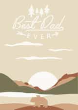 Best Dad Ever Father's Day Card | Bear Cub Sunset created by Izzi Paints