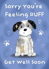 Cute Get Well Card - Sorry You're Feeling Ruff created by Holly Bushnell Illustration