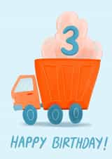 Cute birthday card - 3rd - truck created by Carla Ellis