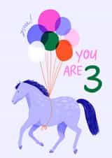 Cute birthday card - 3rd - Horse with balloons created by Carla Ellis