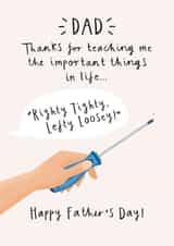 Funny Father's Day Card - Righty Tighty, Lefty Loosey! created by Studio Mads