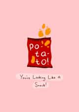 Cute potato chip/crisps Card to send to a loved one or significant other created by hannahwhiteartand_illustration