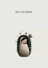 Cute First Birthday Card for a Boy or Girl created by Latte & Noir