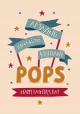 Cute Pops Father's Day card - Amazing, Fantastic and Brilliant created by The Pattern Press