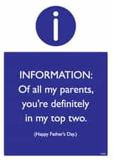Funny Father's Day Card - Top Two Parent created by Brainbox Candy