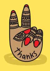 Thank You Card - Peace created by The Playful Indian