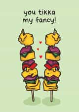 Cute anniversary food card - you tikka my fancy created by The Playful Indian