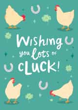 Cute Good Luck Card - Lots of Cluck! - Chicken created by The Cake Thief