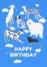 Paw-some Birthday Wishes - Fun and Playful Dog-Themed Postcard created by Starlings