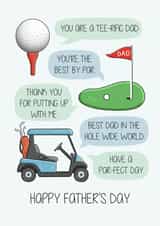 Funny Father's Day Card - Golf Puns - You're The Best By Par / You're A Tee-Rific Dad / Best Dad In The Hole Wide World / Thank You For Putting Up With Me / Have A Par-fect Day created by Creaternet