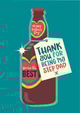 Heartfelt Step Dad Father’s Day Card – Thank You Beer You’re The Best created by The Typecast Gallery