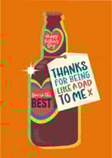 Heartfelt ‘Like A Dad’ Father’s Day Beer Card – Thanks You’re The Best created by The Typecast Gallery