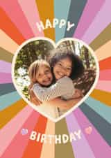 Personalised Birthday Photo Card created by The Pattern Press - Cute Birthday Card - Rainbow Heart