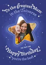 Personalised Birthday Photo Card created by Little Wishing Cards - Heartfelt Birthday Card - Greatest Mum in the Universe