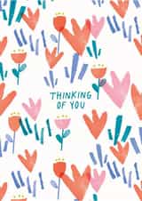 Sympathetic thinking of you floral stamp card created by Kate Jones