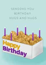 Cute Birthday Card - Hugs and Nugs - McNuggets created by Abigail D Art
