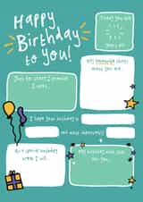 Happy Birthday To You Fill In The Blanks Card created by Bow & Bell