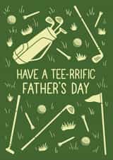 Funny Father’s Day card - Golf - Tee-rrific created by Ellie Newbury