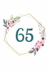 Floral birthday card 65 created by 1987 by Rachel