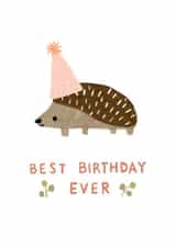 Best Birthday Ever Hedgehog Party Cute Illustrated Card created by After Providence 