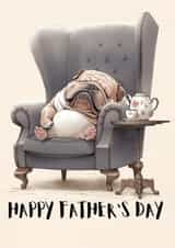 Father's Day Card - Cute Sleepy Bulldog created by BoyWander