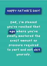Cheeky Farting Card Dad - Mastered the Pressure Required - Funny created by Hartfelt Designs