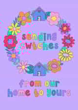 Cute, colourful, floral message to send Welsh cuddles from your home to another. created by Pleasant Perricot