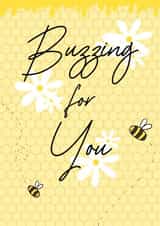 Buzzing For You Congratulations Greetings Card created by RainbowRoo