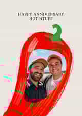 Personalised Anniversary Photo Card created by thortful - Cheeky Anniversary Card - Hot Stuff