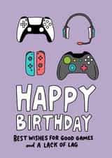 Happy Birthday Gamer - Gamer Birthday Card - Playstation XBox Switch created by Angela Chick
