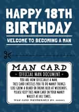 Funny Birthday Card - 18th - Official Man Document created by AbiGoLucky
